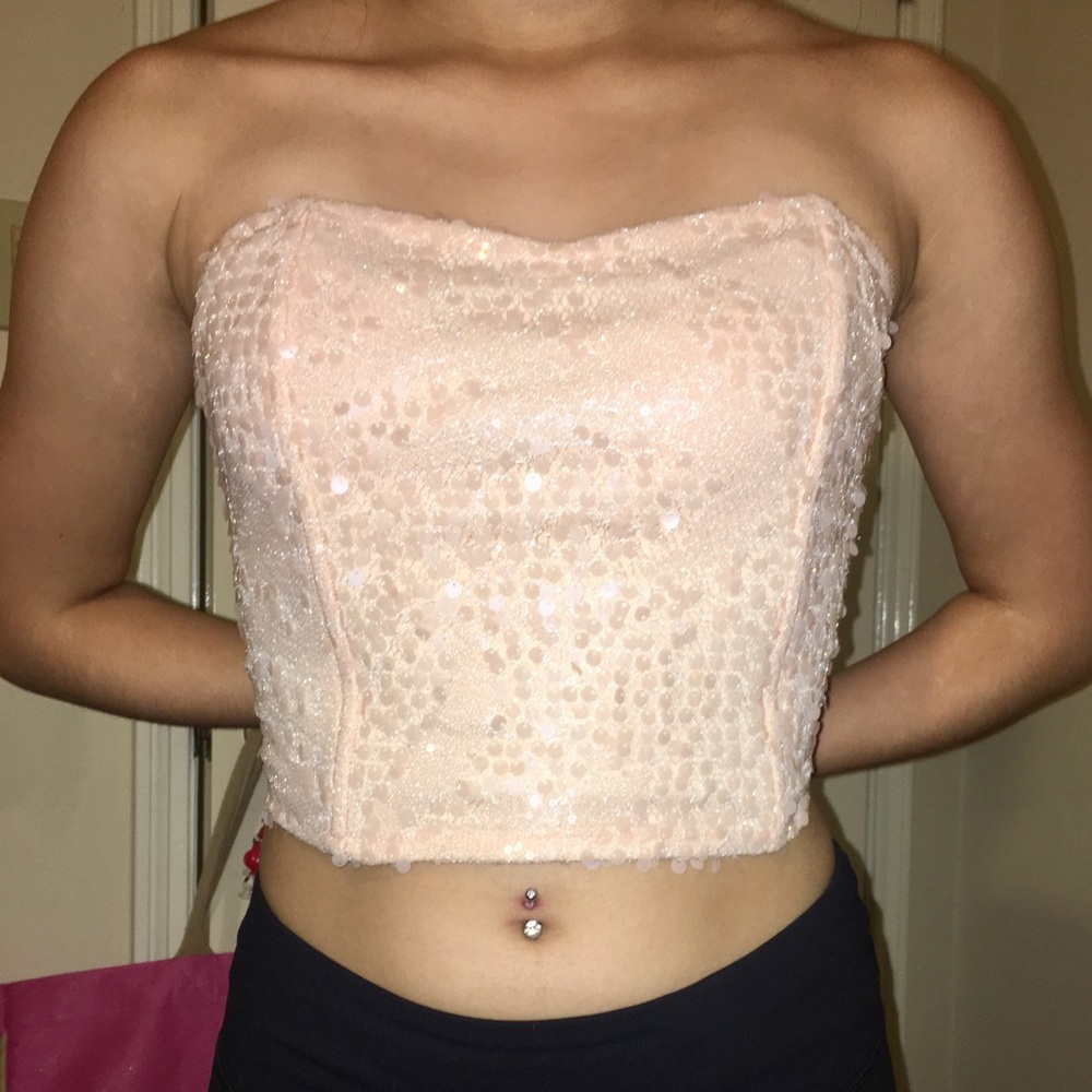 Rose sequin corset